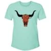 HOOey "Floral Skull" Turquoise Tee -Hooey Brands HT1632TQ