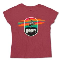 HOOey Youth "Cheyenne" Red T-Shirt W/Multi Color Logo