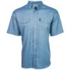 HOOey "Sol" Ashley Blue Short Sleeve Pearl Snap Shirt -Hooey Brands HT1660LTBL front