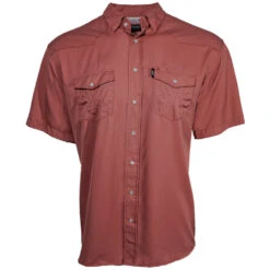 HOOey "Sol" Marsala Short Sleeve Pearl Snap Shirt