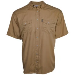 HOOey "Sol" Tigers Eye Short Sleeve Pearl Snap Shirt