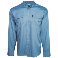 HOOey "Sol" Ashley Blue Long Sleeve Pearl Snap Shirt