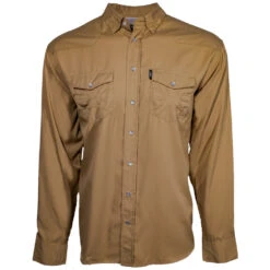 HOOey "Sol "Tigers Eye Long Sleeve Pearl Snap Shirt
