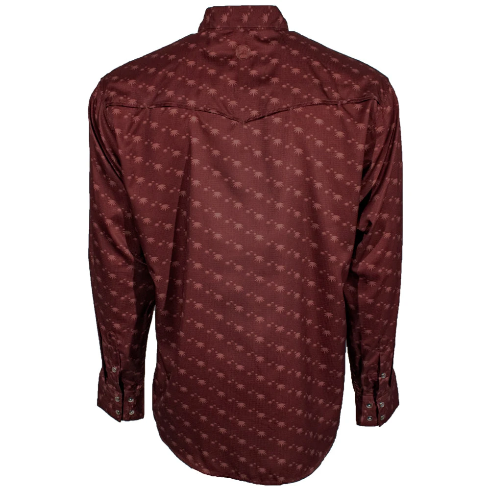 HOOey "Sol" Red Agave Pattern Long Sleeve Pearl Snap Shirt 2 HOOey "Sol" Red Agave Pattern Long Sleeve Pearl Snap Shirt - Image 2
