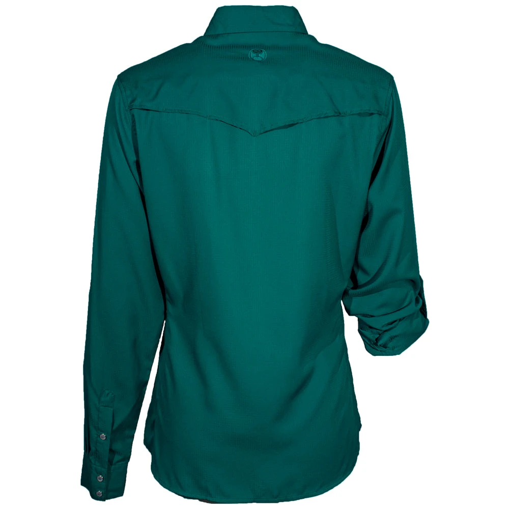 HOOey "Sol" Ladies Deep Lake Long Sleeve Pearl Snap Shirt 2 HOOey "Sol" Ladies Deep Lake Long Sleeve Pearl Snap Shirt - Image 2