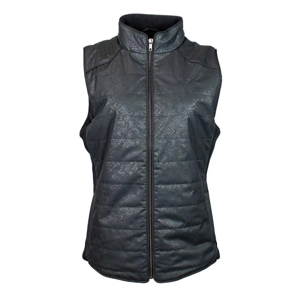 "Hooey Ladies Quilted Vest" Black W/Snake Pattern 1 "Hooey Ladies Quilted Vest" Black W/Snake Pattern
