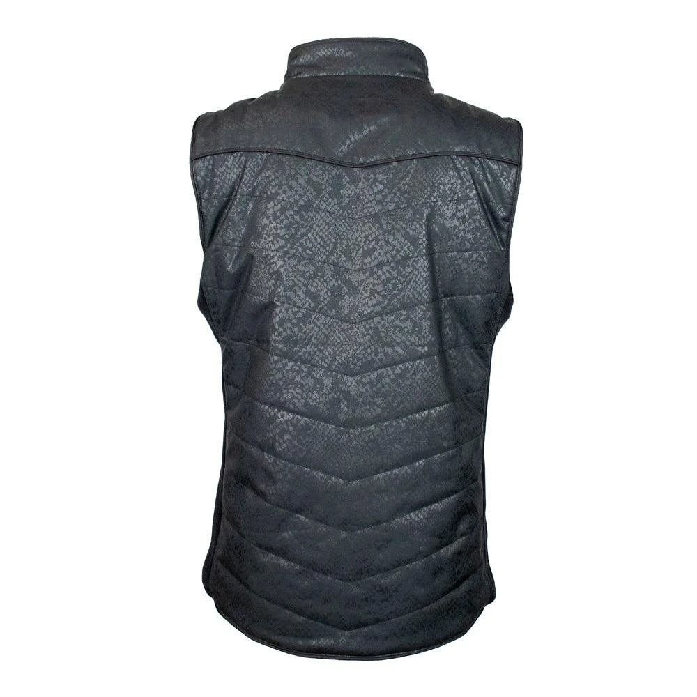 "Hooey Ladies Quilted Vest" Black W/Snake Pattern 2 "Hooey Ladies Quilted Vest" Black W/Snake Pattern - Image 2