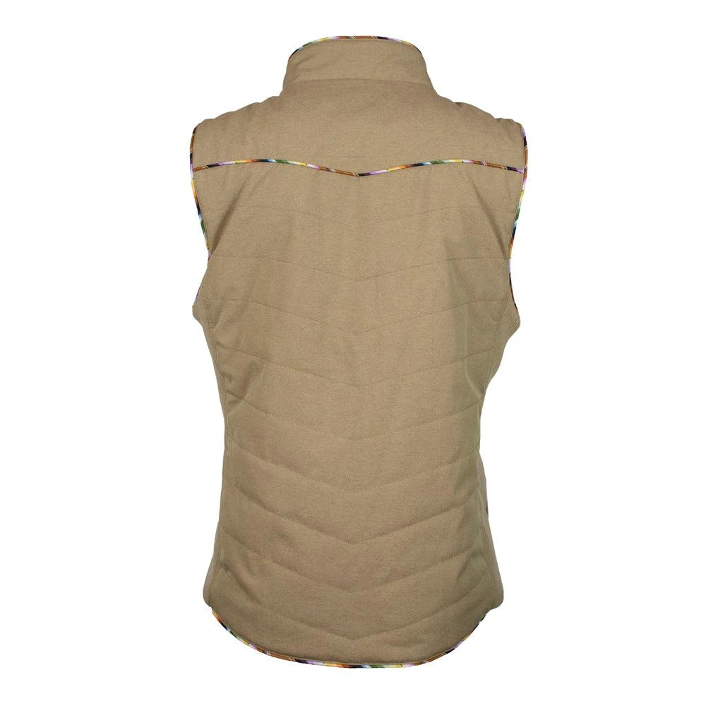"Hooey Ladies Quilted Vest" Tan W/Serape Accents 2 "Hooey Ladies Quilted Vest" Tan W/Serape Accents - Image 2