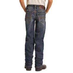 HOOey Youth Medium Wash Slim Fit Stretch Straight Bootcut Jeans