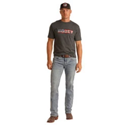 HOOey Light Vintage Slim Fit Stretch Straight Jeans -Hooey Brands HYMD1RR10S AZ lifestyle