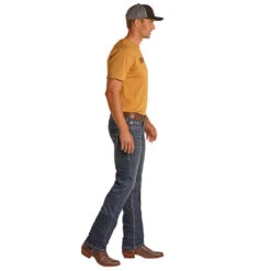 HOOey Dark Vintage Revolver Straight Slim Fit Jeans -Hooey Brands HYMD1RR1CE B lifestyle