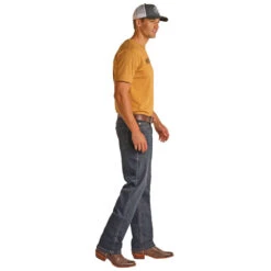 HOOey Dark Wash Relaxed Tapered Stretch Stackable Bootcut Jeans 5 HOOey Dark Wash Relaxed Tapered Stretch Stackable Bootcut Jeans -Hooey Brands HYMDTBR10T BZ lifestyle