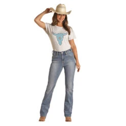 HOOey Medium Vintage High Rise Bootcut Jeans -Hooey Brands HYWD4HR16A AZ lifestyle