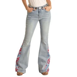 HOOey "Patch Print" High Rise Ladies Jeans -Hooey Brands HYWD5HR1JS