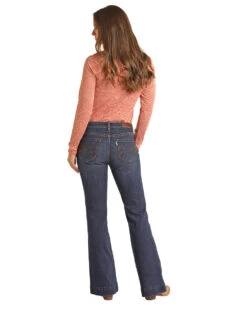 HOOey Dark Wash Mid Rise Button Fly Trouser Jeans -Hooey Brands HYWD5MR16BACK 8a1106fb 588d 49ed b133 f77ce3bba86b