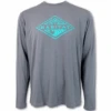 HOOey "Graphite" Grey/Turquoise Long Sleeve Tee -Hooey Brands Habitat diamond gray 1 17578.1558745718.1280.1280