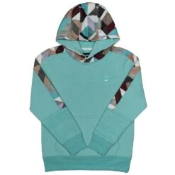 HOOey Youth "Canyon" Turquoise W/Multi Color Pattern Hoody