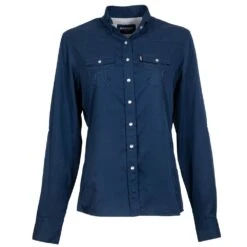 HOOey "Sol" Ladies Navy Long Sleeve Pearl Snap Shirt