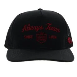 HOOey American Made "Lone Star" Always Texan Black /Red Trucker Hat 7 HOOey American Made "Lone Star" Always Texan Black /Red Trucker Hat -Hooey Brands LS019T BK01