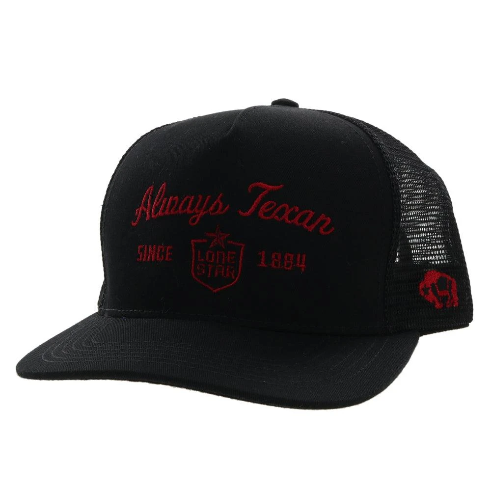 HOOey American Made "Lone Star" Always Texan Black /Red Trucker Hat 1 HOOey American Made "Lone Star" Always Texan Black /Red Trucker Hat