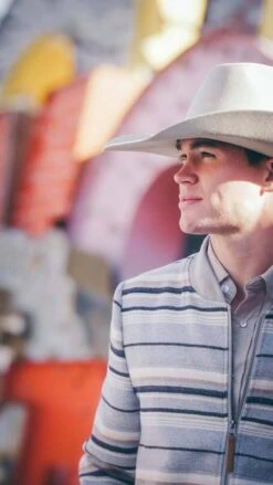 "Ozona" Hooey Bomber Jacket Grey/Stripe Pattern -Hooey Brands P1088925