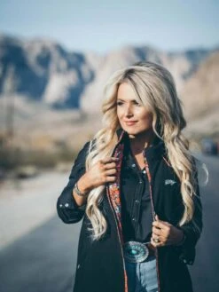 "Hooey Ladies Packable Vest" Black W/Red Floral Lining -Hooey Brands P1277195