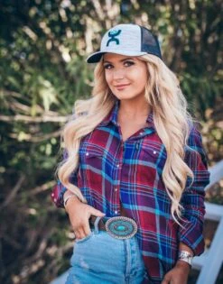 HOOey "Ladies Flannels" Purple/Red -Hooey Brands P1277305