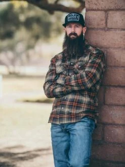 HOOey "Men's Flannels" Green/Orange -Hooey Brands P1277710