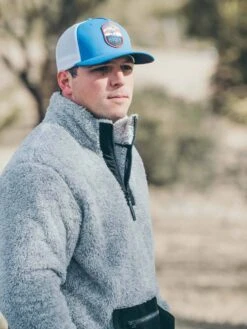 "Hooey Fleece Pullover" Grey W/Black Detailing -Hooey Brands P1277780