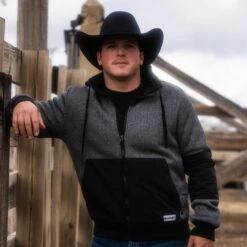 "Hooey Full Zip Tech Jacket" Grey/Black -Hooey Brands Untitled 1 7696878b 1f30 4c85 9c04 a958d7cf289b