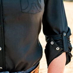 HOOey "Sol" Ladies Black Long Sleeve Pearl Snap Shirt -Hooey Brands black e033c259 bab6 47b3 8a83 89848553c15d
