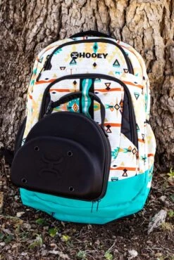 "Ox" Hooey Backpack Cream/Pink Aztec W/Turquoise/Black -Hooey Brands bp 11