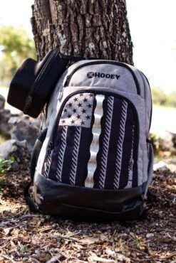 "Ox" Grey/Black Flag Hooey Backpack -Hooey Brands bp 30
