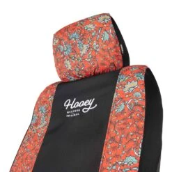 Western Floral Red Hooey Seat Cover -Hooey Brands c0001597 601 hoo auto sc lowback riggin western floral 2 detail
