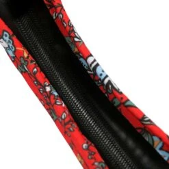 Western Floral Red Hooey Steering Wheel Cover -Hooey Brands c0001601 601 hoo auto swc riggin western floral red 5 detail