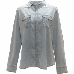 HOOey Ladies Chambray Denim Long Sleeve Shirt